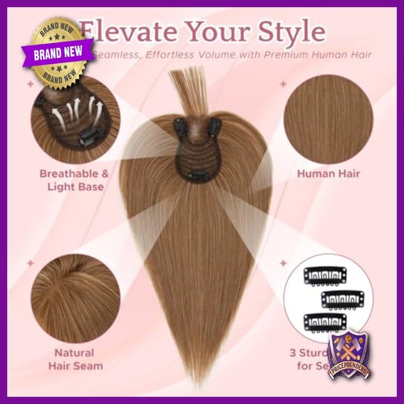 14 Inch Human Hair Topper with Bangs for Thinning Hair Coverage main image 6